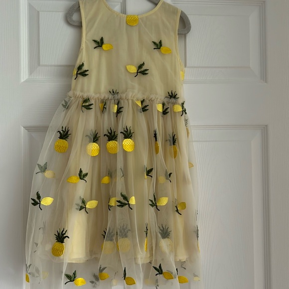Doe A Dear Other - Doe A Dear Girls Chiffon Pineapple Sleeveless Dress Size 6
